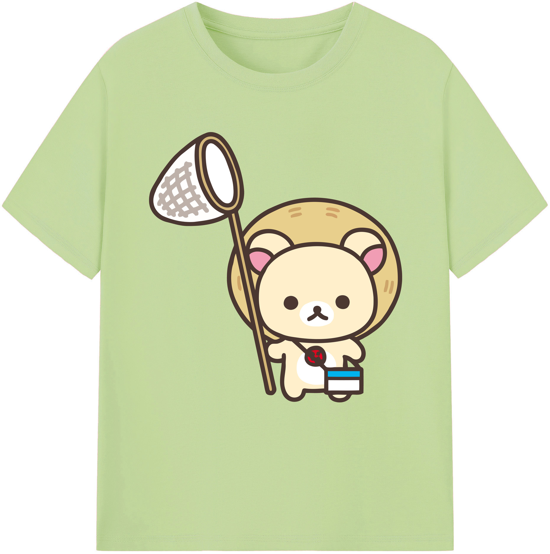 （画像用） リラックマ リラックマ キイロイトリ Rilakkuma Korilakkuma Kiiroitori 綿100％半袖Tシャツ（フロントプリント）